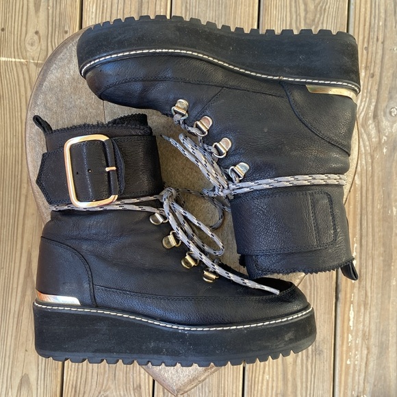 Stuart Weitzman Attackit Bootie Black Leather Hiker Boot Women's Size 6 - Picture 12 of 16